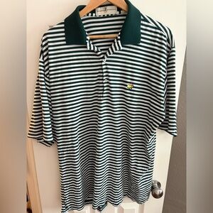 Vintage Masters Green and White Striped Polo